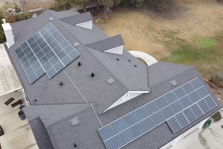 Completed shingle roof replacement in Modesto, CA