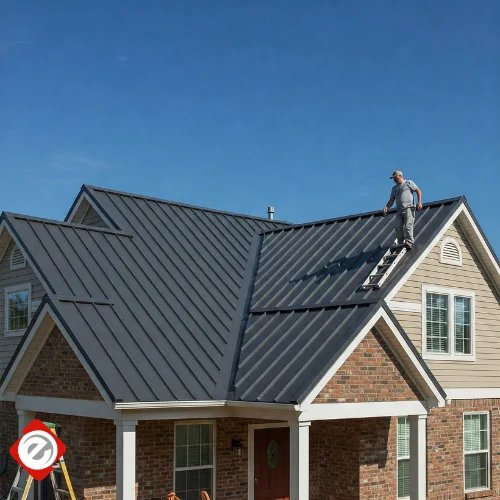 Standing-seam metal roof installation on a Central Valley residential home — Econo Roofing project.